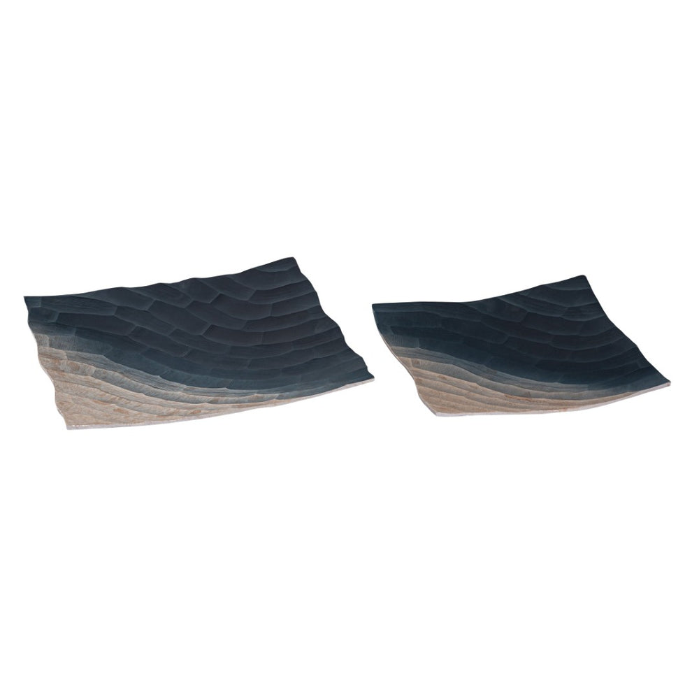 Atlas Colin Tray Set of 2 - Stylish Bronze Ombre Square Metal Trays for Home Décor & Organization AC11192-01S
