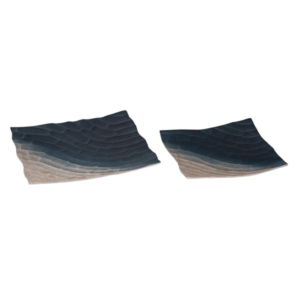 Atlas Colin Tray Set of 2 - Stylish Bronze Ombre Square Metal Trays for Home Décor & Organization AC11192-01S