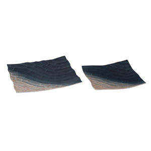 Atlas Colin Tray Set of 2 - Stylish Bronze Ombre Square Metal Trays for Home Décor & Organization AC11192-01S