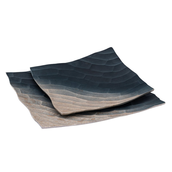 Atlas Colin Tray Set of 2 - Stylish Bronze Ombre Square Metal Trays for Home Décor & Organization AC11192-01S