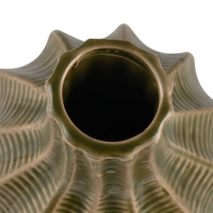 Atlas Collier Vase - Sculptural Earthenware with Olive Green & Copper Glaze for Modern Home Décor Large AC11193-02