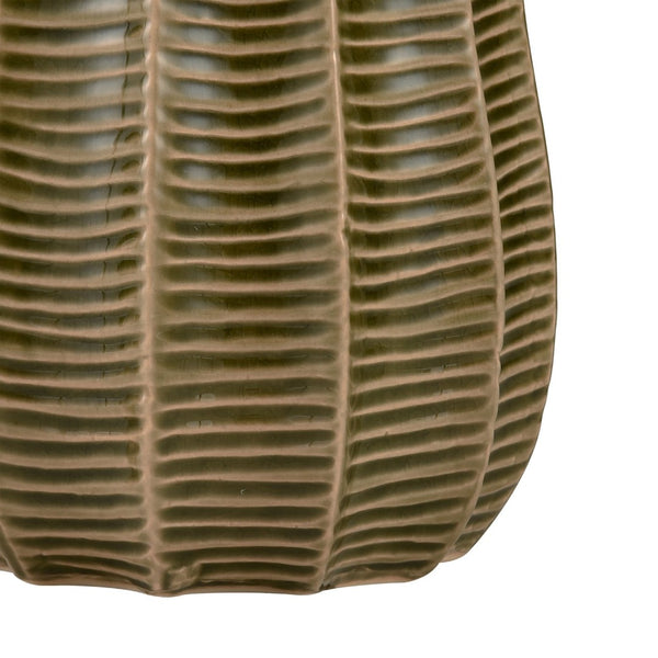 Atlas Collier Vase - Sculptural Earthenware with Olive Green & Copper Glaze for Modern Home Décor Large AC11193-02