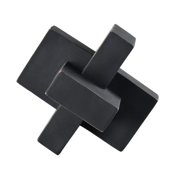 Atlas Colton Object - Striking Sculptural Accent for Modern Decor, Ideal for Shelves and Tables Black AC11194-01