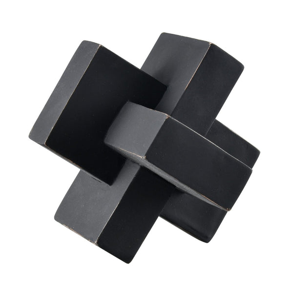 Atlas Colton Object - Striking Sculptural Accent for Modern Decor, Ideal for Shelves and Tables Black AC11194-01