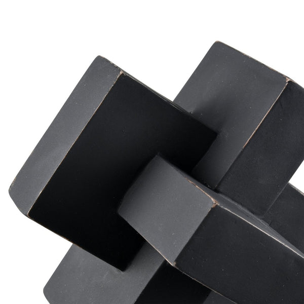 Atlas Colton Object - Striking Sculptural Accent for Modern Decor, Ideal for Shelves and Tables Black AC11194-01