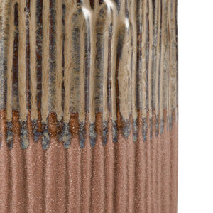 Atlas Cooper Artisan Candleholder – Unique Ceramic Design with Metallic Glaze for Modern Home Decor Accents AC11199-01