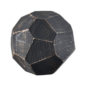 Atlas Copas Decorative Object Set of 3 - Black Antiqued Faceted Orbs for Elegant Home Décor & Styling AC11201-02S