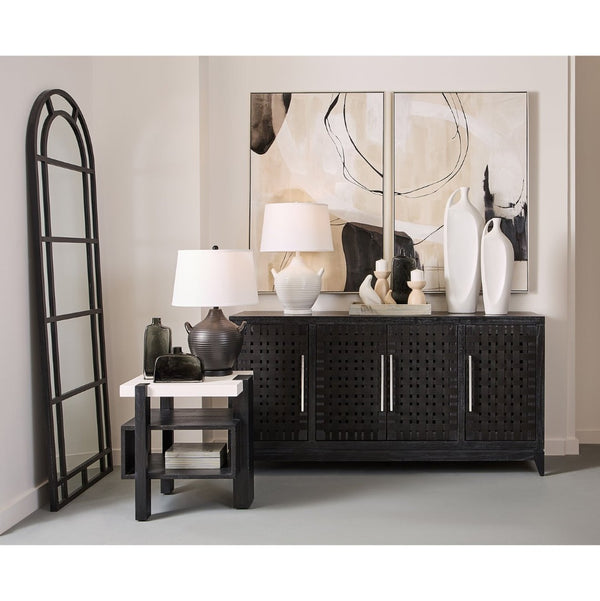 Atlas Corre Candleholder - Elegant Earthenware Design for Modern and Timeless Tabletop Displays Large AC11209-02