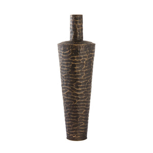 Atlas Council Vase - Striking Decorative Accent with Rippled Texture and Elegant Tapered Design for Any Space Large Bronze AC11210-01