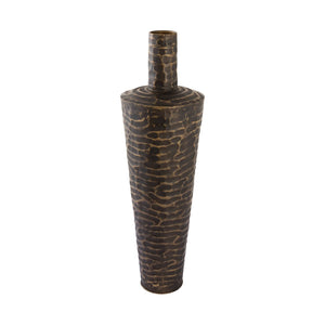 Atlas Council Vase - Striking Decorative Accent with Rippled Texture and Elegant Tapered Design for Any Space Large Bronze AC11210-01