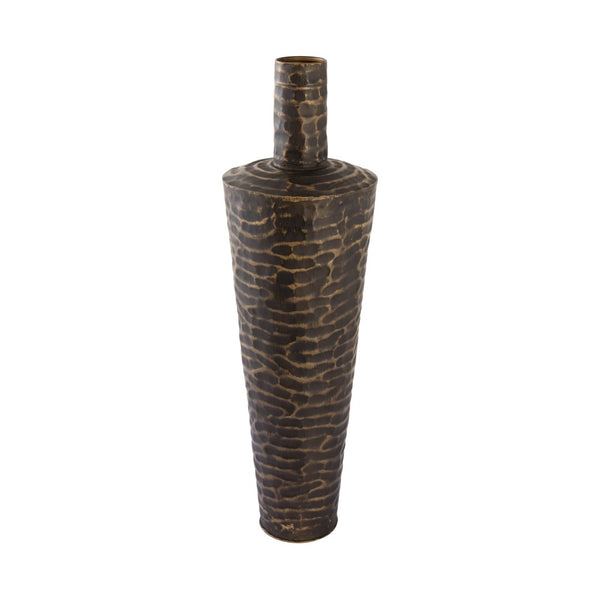 Atlas Council Vase - Striking Decorative Accent with Rippled Texture and Elegant Tapered Design for Any Space Large Bronze AC11210-01