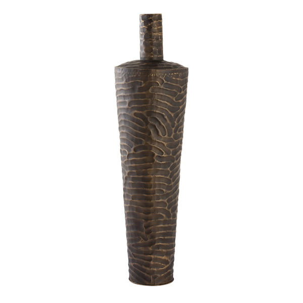 Atlas Council Vase - Striking Decorative Accent with Rippled Texture and Elegant Tapered Design for Any Space Extra Large Bronze AC11210-02