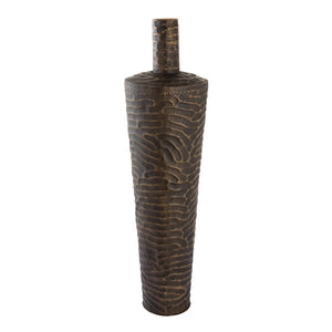 Atlas Council Vase - Striking Decorative Accent with Rippled Texture and Elegant Tapered Design for Any Space Extra Large Bronze AC11210-02
