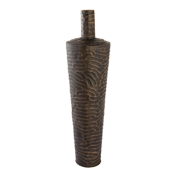 Atlas Council Vase - Striking Decorative Accent with Rippled Texture and Elegant Tapered Design for Any Space Extra Large Bronze AC11210-02