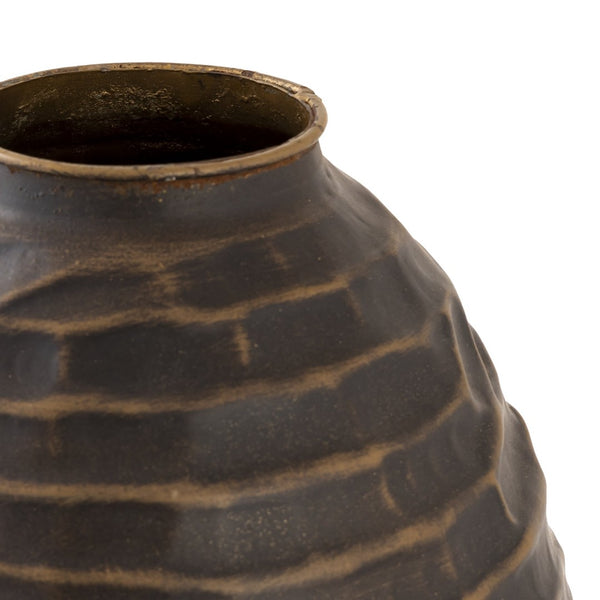 Atlas Council Vase - Striking Decorative Accent with Rippled Texture and Elegant Tapered Design for Any Space Medium Bronze AC11211-01