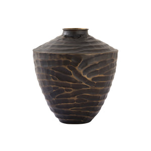 Atlas Council Vase - Striking Decorative Accent with Rippled Texture and Elegant Tapered Design for Any Space Small Bronze AC11212-01