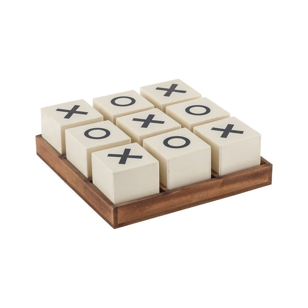 Atlas Crossnought Tic-Tac-Toe Game - Elegant Wood Design for Family Fun, Home Décor & Friendly Competition AC11214-01