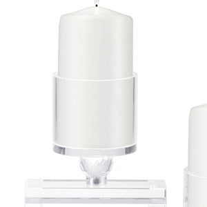 Atlas Cubic Crystal Candleholder Set of 2 - Elegant Geometric Design for Modern Home Decor Accents AC11215-01S