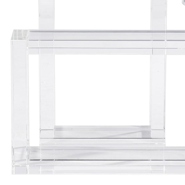 Atlas Cubic Crystal Candleholder Set of 2 - Elegant Geometric Design for Modern Home Decor Accents AC11215-01S