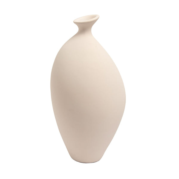 Atlas Cy Vase - Sculptural Earthenware Decor with Cream Finish for Modern and Contemporary Interiors Large White AC11221-01