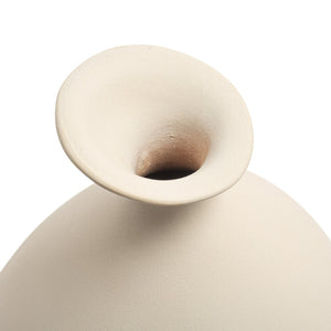 Atlas Cy Vase - Sculptural Earthenware Decor with Cream Finish for Modern and Contemporary Interiors Large White AC11221-01