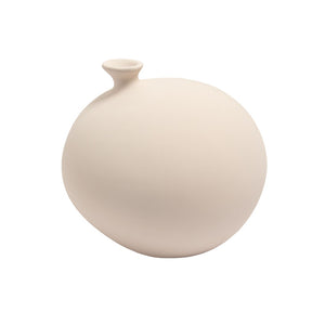 Atlas Cy Vase - Sculptural Earthenware Decor with Cream Finish for Modern and Contemporary Interiors Small White AC11223-01