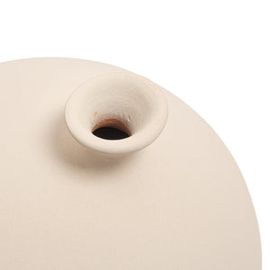 Atlas Cy Vase - Sculptural Earthenware Decor with Cream Finish for Modern and Contemporary Interiors Small White AC11223-01