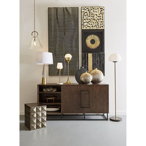 Atlas Damen Vase - Modern Sculptural Black Earthenware for Minimalist Home Decor & Elegant Styling AC11225-01