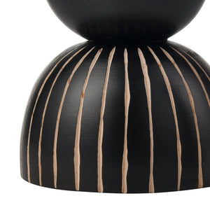 Atlas Dana Candleholder Set of 2 - Elegant Black Orb Design with Wood Accents for Modern Home Decor AC11227-01S