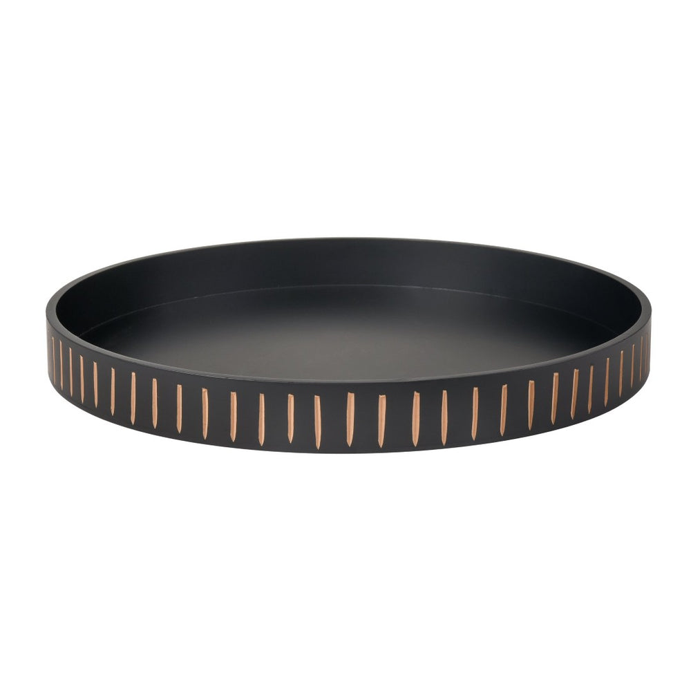 Atlas Dana Tray - Black Round Accent Piece for Stylish Organizing, Serving, and Modern Table Décor AC11228-01