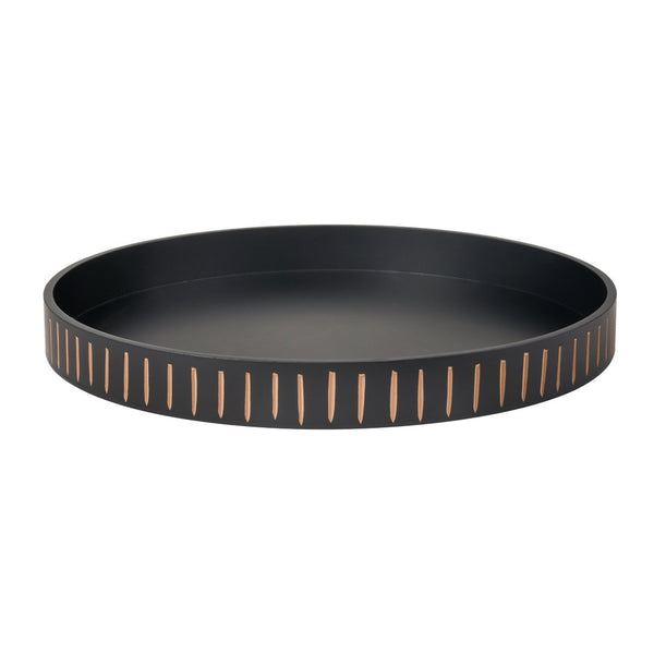 Atlas Dana Tray - Black Round Accent Piece for Stylish Organizing, Serving, and Modern Table Décor AC11228-01