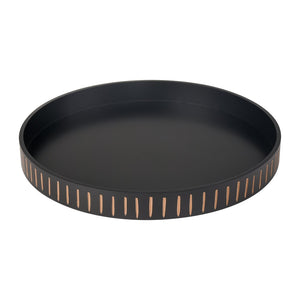 Atlas Dana Tray - Black Round Accent Piece for Stylish Organizing, Serving, and Modern Table Décor AC11228-01
