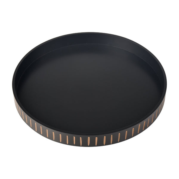 Atlas Dana Tray - Black Round Accent Piece for Stylish Organizing, Serving, and Modern Table Décor AC11228-01