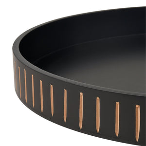 Atlas Dana Tray - Black Round Accent Piece for Stylish Organizing, Serving, and Modern Table Décor AC11228-01
