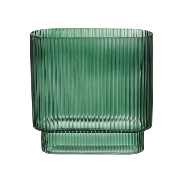 Atlas Dare Vase - Elevate Your Space with Art Deco Emerald Glass Accent for Floral Arrangements & Décor Medium AC11231-01
