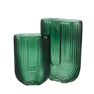 Atlas Dare Vase - Elevate Your Space with Art Deco Emerald Glass Accent for Floral Arrangements & Décor Small AC11232-01