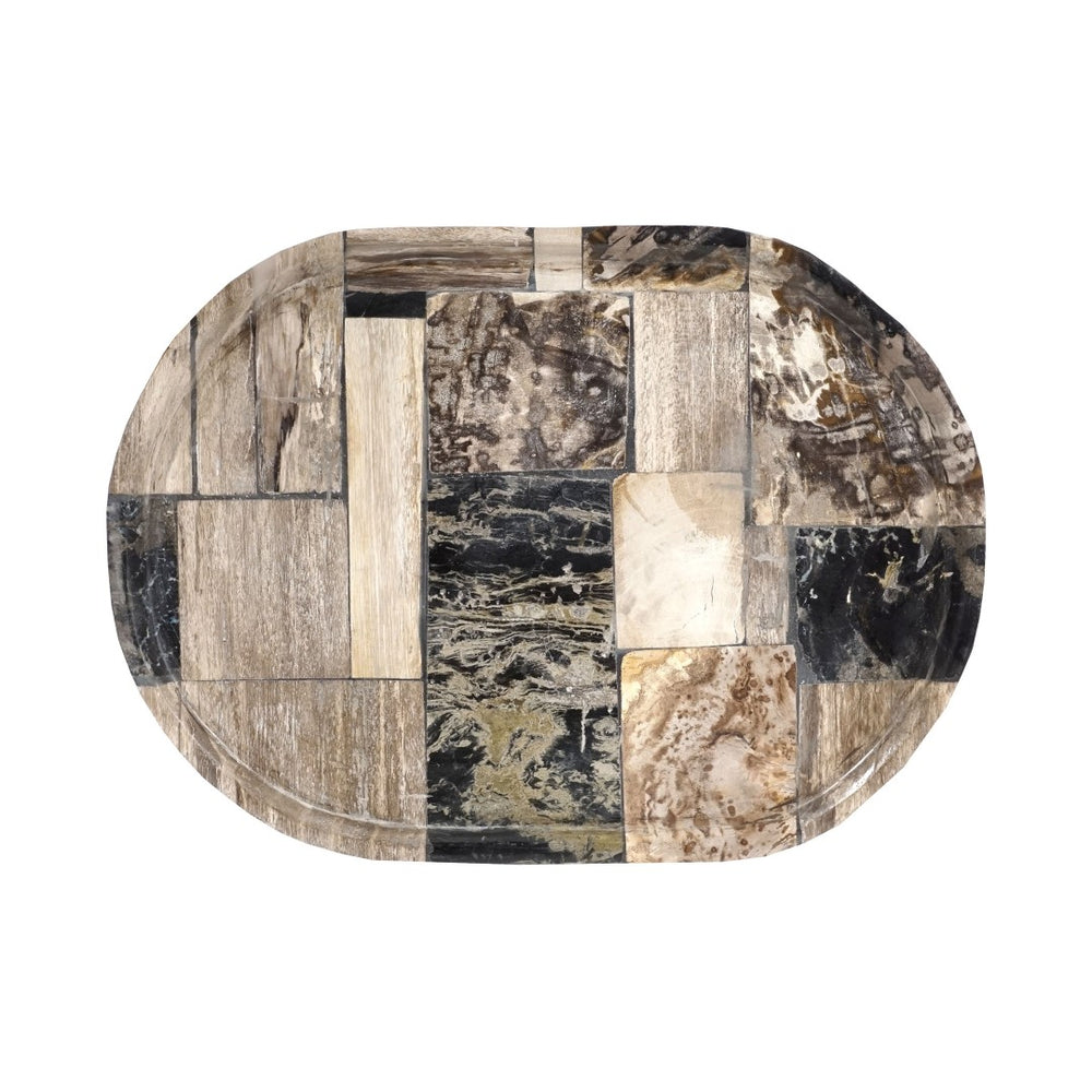 Atlas Deckham Tray - Unique Tiled Petrified Wood Accent for Stylish Home Décor & Organizing Essentials AC11233-01