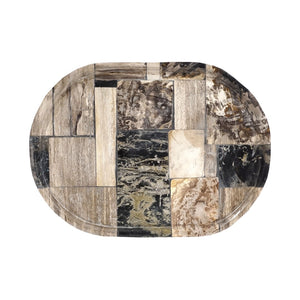 Atlas Deckham Tray - Unique Tiled Petrified Wood Accent for Stylish Home Décor & Organizing Essentials AC11233-01