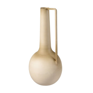 Atlas Delia Bottle - Elegant Burnt Ivory Metal Vase with Curved Amphora Shape for Timeless Décor Style AC11235-01