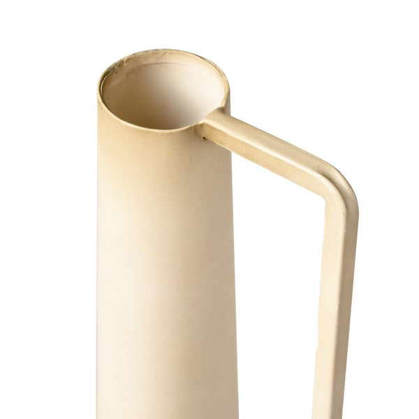 Atlas Delia Bottle - Elegant Burnt Ivory Metal Vase with Curved Amphora Shape for Timeless Décor Style AC11235-01