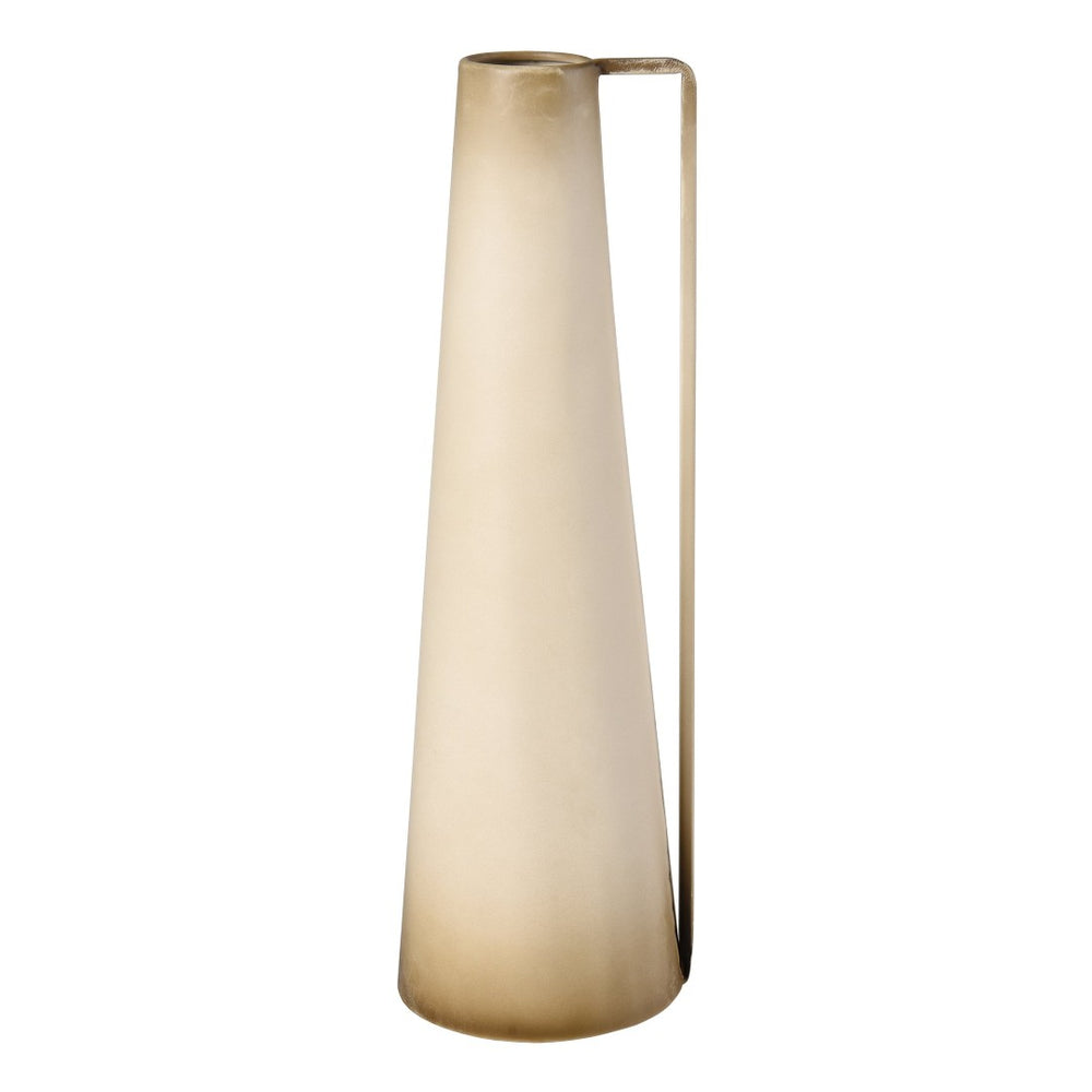 Atlas Delia Bottle III - Sculptural Metal Vase in Warm Burnt Ivory for Elegant Home Décor Accents AC11236-01