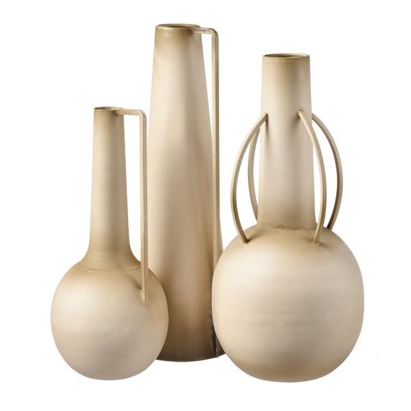 Atlas Delia Bottle III - Sculptural Metal Vase in Warm Burnt Ivory for Elegant Home Décor Accents AC11236-01