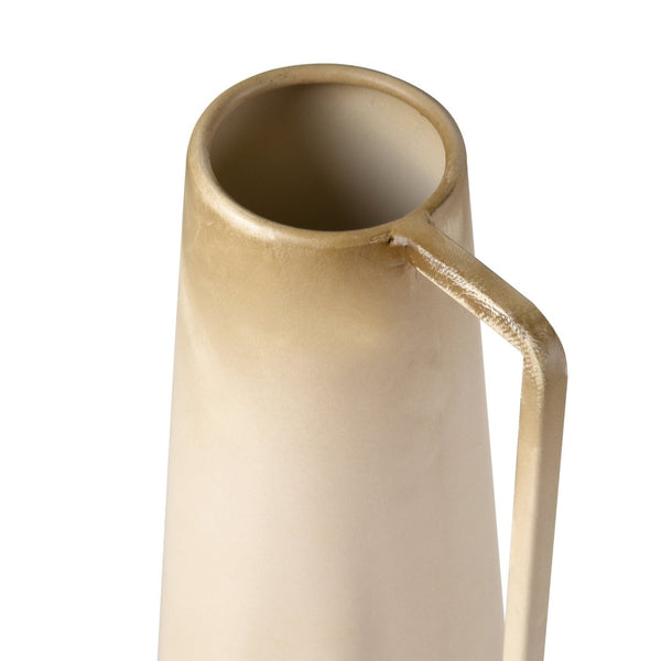 Atlas Delia Bottle III - Sculptural Metal Vase in Warm Burnt Ivory for Elegant Home Décor Accents AC11236-01
