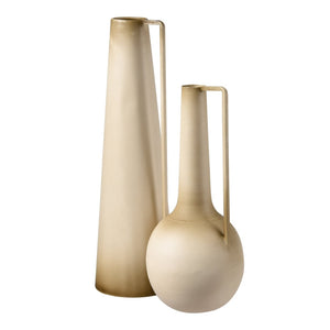 Atlas Delia Bottle III - Sculptural Metal Vase in Warm Burnt Ivory for Elegant Home Décor Accents AC11236-01