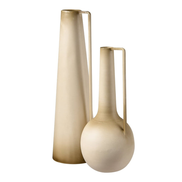 Atlas Delia Bottle III - Sculptural Metal Vase in Warm Burnt Ivory for Elegant Home Décor Accents AC11236-01
