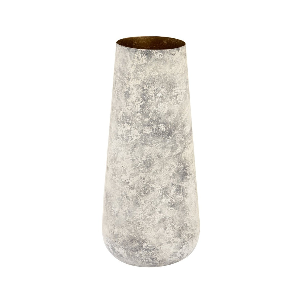 Atlas Delmont Vase - Sculptural Whitewash Iron Accent for Rustic Elegance in Home Decor and Styling AC11241-01