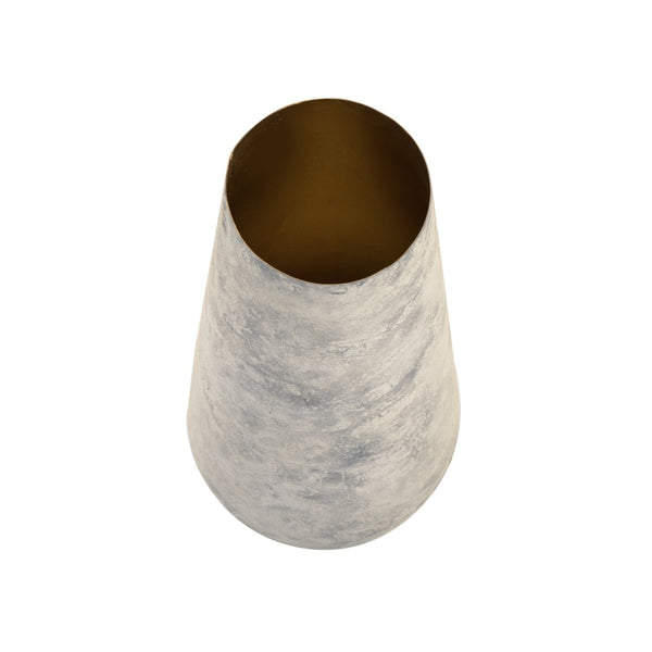Atlas Delmont Vase - Sculptural Whitewash Iron Accent for Rustic Elegance in Home Decor and Styling AC11241-01