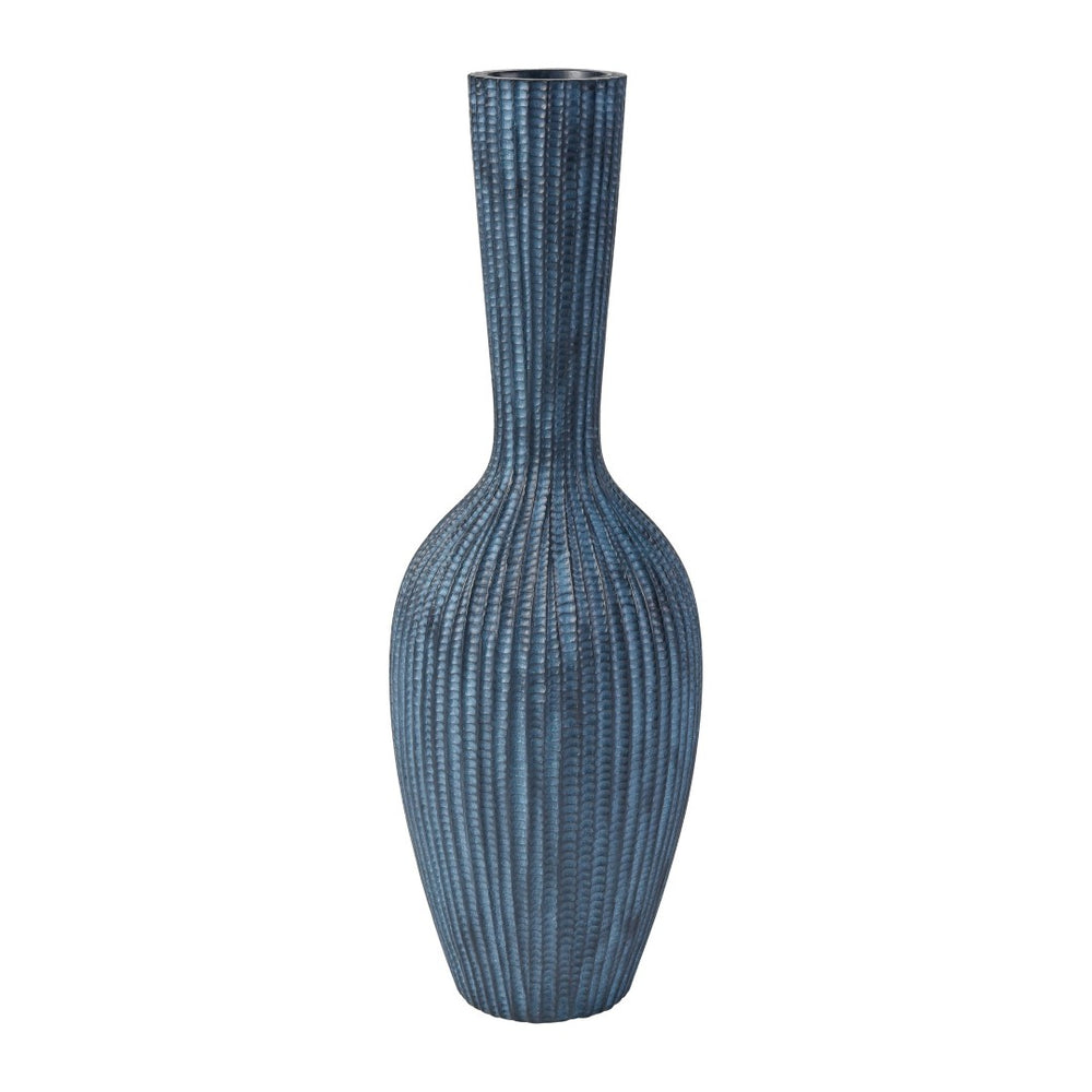 Atlas Delphi Vase - Sculptural Accent Piece with Cerulean Blue Finish for Modern Home Decor Statement Extra Large AC11242-01