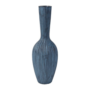 Atlas Delphi Vase - Sculptural Accent Piece with Cerulean Blue Finish for Modern Home Decor Statement Extra Large AC11242-01