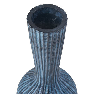 Atlas Delphi Vase - Sculptural Accent Piece with Cerulean Blue Finish for Modern Home Decor Statement Extra Large AC11242-01